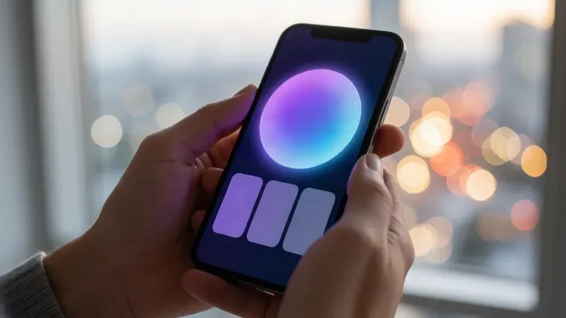 Smartphone showing an AI answer with cited sources